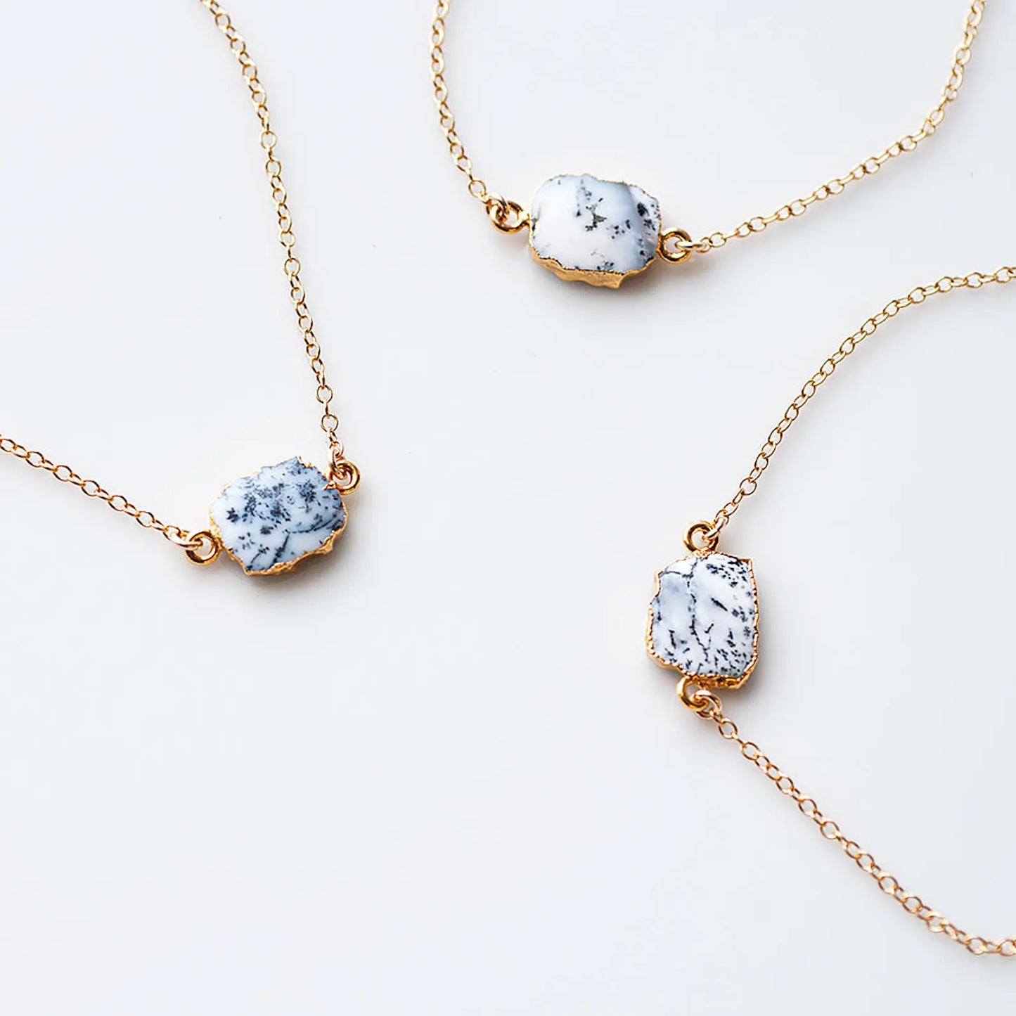 Dendrite Opal Gem Slice Necklace