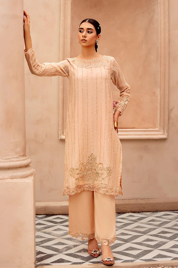 2PC - Embroidered Cotton Net Suit