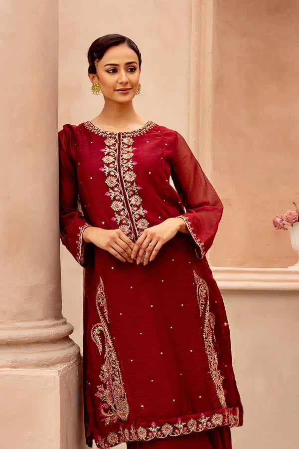 2PC - Embroidered Cotton Net