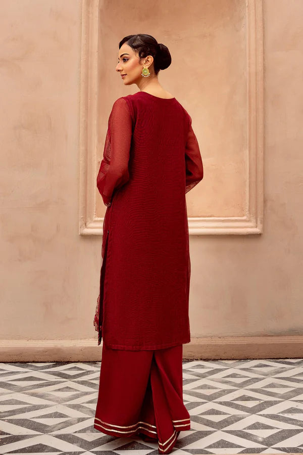 2PC - Embroidered Cotton Net