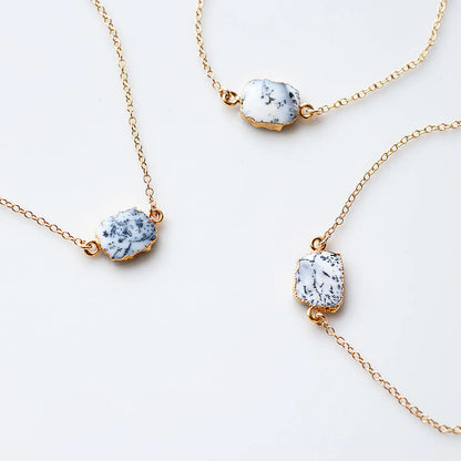 Dendrite Opal Gem Slice Necklace