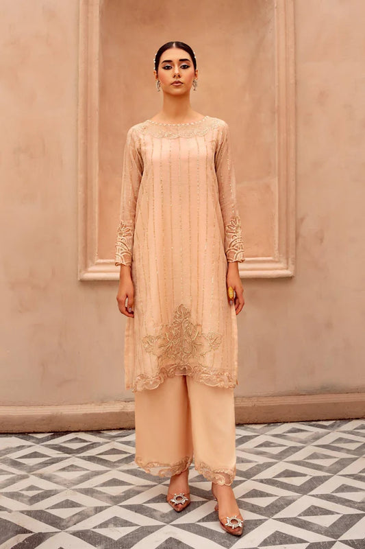 2PC - Embroidered Cotton Net Suit