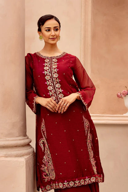 2PC - Embroidered Cotton Net